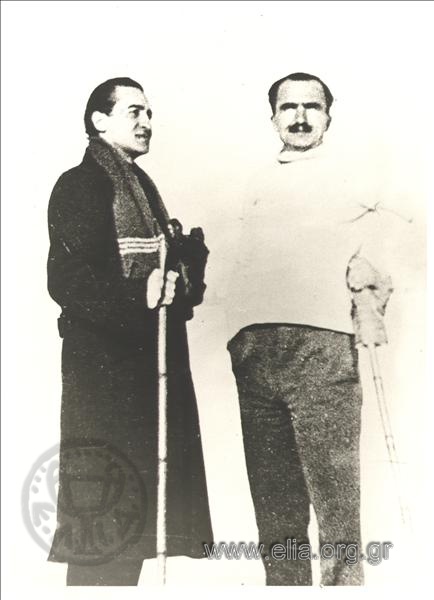 Ο Νίκος Καζαντζάκης και ο Παντελής Πρεβελάκης.