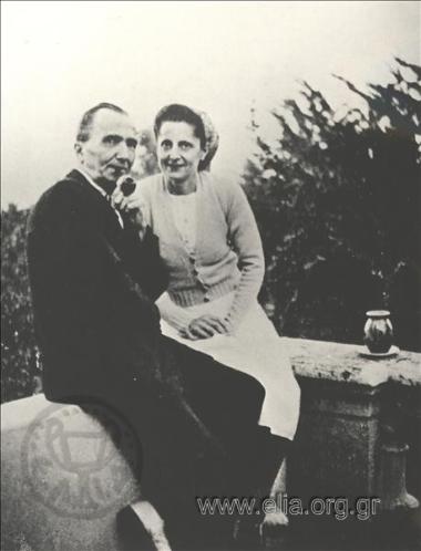 Ο Νίκος και η Ελένη Καζαντζάκη στη 