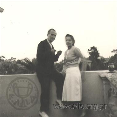 Ο Νίκος και η Ελένη Καζαντζάκη στη 