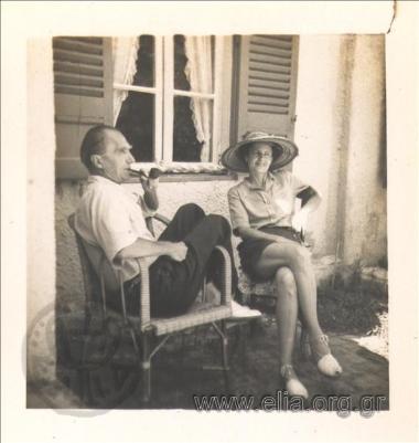 Ο Νίκος και η Ελένη Καζαντζάκη στη 