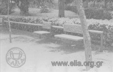 Σκηνές δρόμου, Αθήνα χιονισμένη, 9/3/1987.