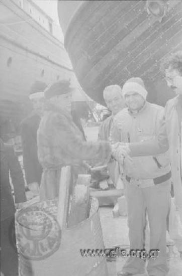 Επίσκεψη της υπουργού Πολιτισμού, Μελίνας Μερκούρη, στο ναυπηγείο 