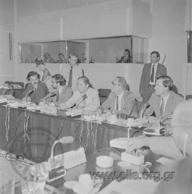 Kostas Simitis presiding over the meeting of the Ministers of Health of the EU countries held in the Zappeio