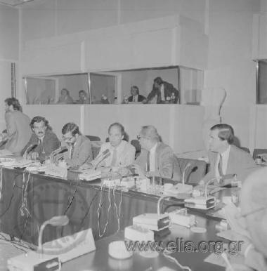 Kostas Simitis presiding over the meeting of the Ministers of Health of the EU countries held in the Zappeio