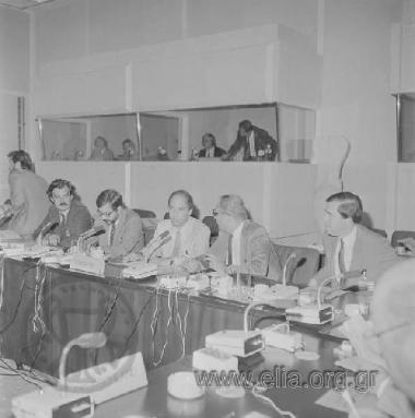 Kostas Simitis presiding over the meeting of the Ministers of Health of the EU countries held in the Zappeio