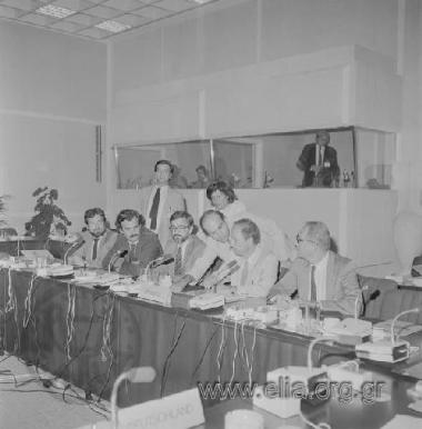 Kostas Simitis presiding over the meeting of the Ministers of Health of the EU countries held in the Zappeio
