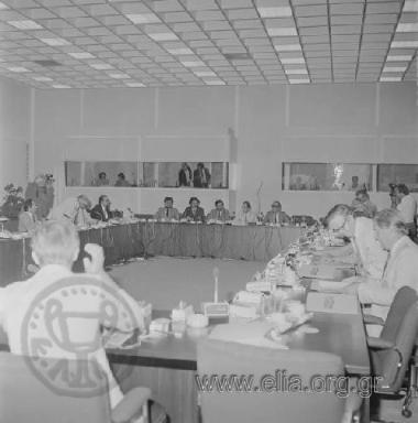 Kostas Simitis presiding over the meeting of the Ministers of Health of the EU countries held in the Zappeio