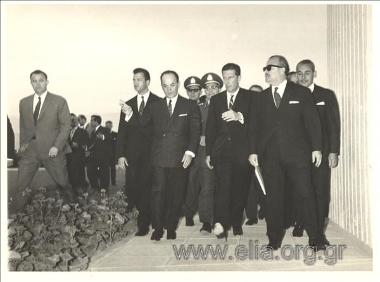 Georgios Papadopoulos under escort on a visit