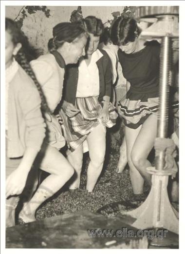 Must (unfermented grape juice) festival in Paiania