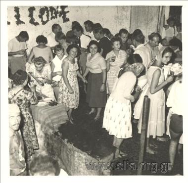 Must (unfermented grape juice) festival in Paiania