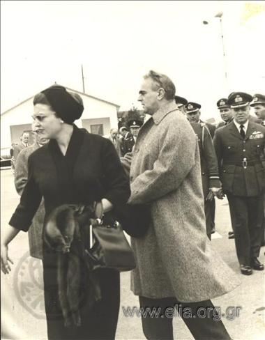 The K. Karamanlis couple departing for Rhodes.