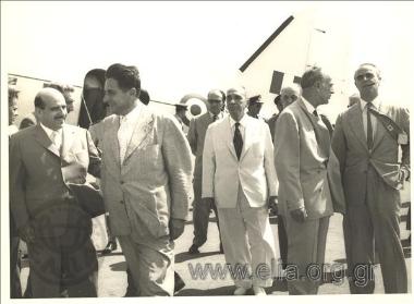 Reception of Konstantinos Karamanlis at the airport.