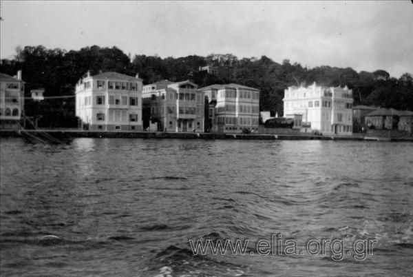 Residences on the Bosphorus shore.
