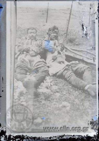 Mutilated Greek  soldiers, victims of the Turks