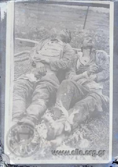 Mutilated Greek  soldiers, victims of the Turks