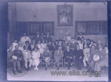 Minister for Social Relief Apostolos Doxiadis (middle). Beside him, Henry Morgendau (?)