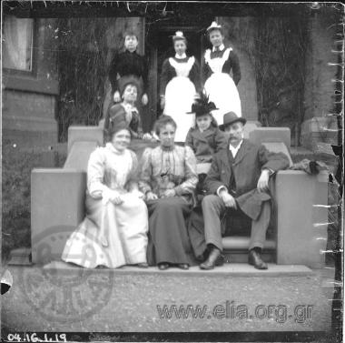 Aikaterini Zlatanou, family friends and domestic staff. Merlewood.