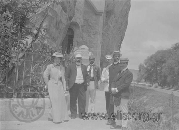 Alexis Mlinarich, Monsieur Madame Schilling, S. Paparigopoulos, N. Stavridis and Anast. Kyriakos on an excursion
