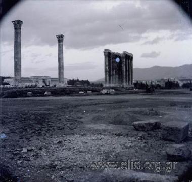 The Temple of Olympian Zeus , with the Zappeion in the background