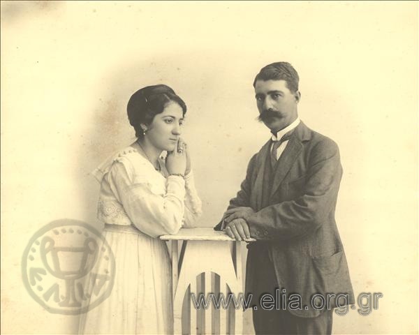 Portrait of Antonis and Evanthia Zarifi.