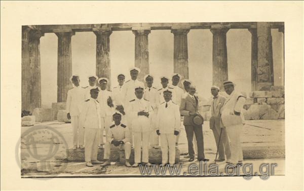 Navy officers on the Parthenon