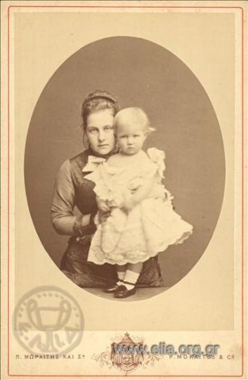 Queen Olga with a princelet.