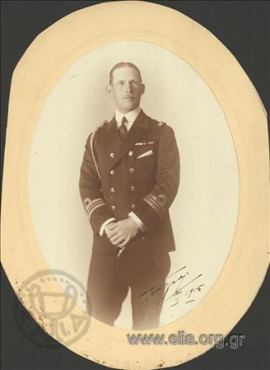 King Georgios  II in the uniform of a navy lieutenant