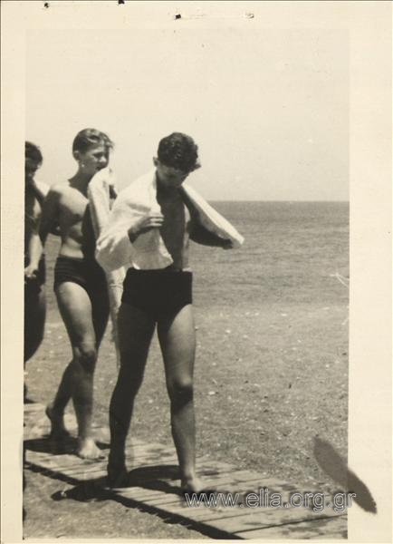 Crown Prince Konstantinos in a swimsuit