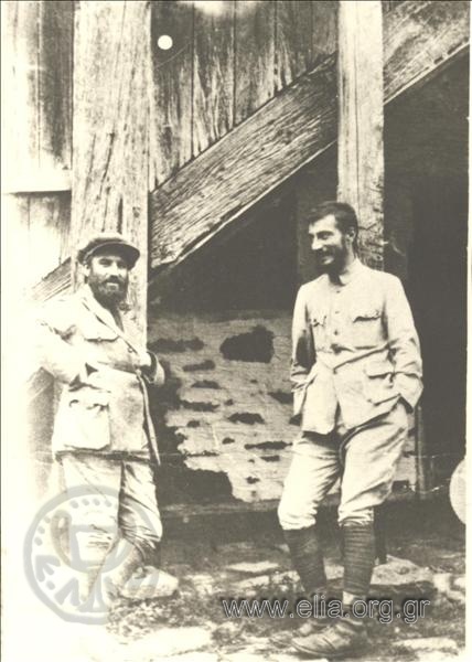 Ο Στρατής Δούκας (1895 - 1983) και ο Σπύρος Παπαλουκάς στο Αγ. Όρος.