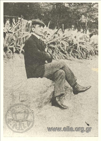 Miltiadis Malakasis (1869-1943) sitting in the park