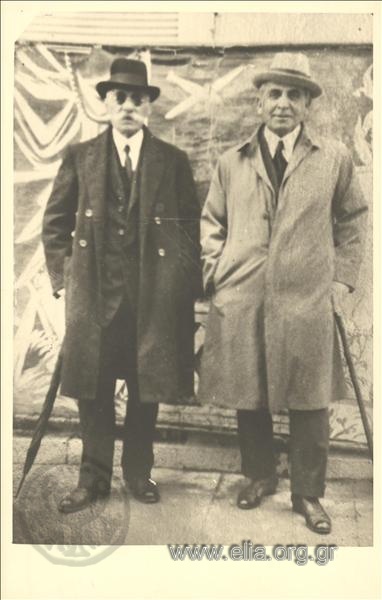 Ο Μιλτιάδης Μαλακάσης (1869-1943) και ο μεσολογγίτης δικηγόρος Δημήτριος Παπούλας.