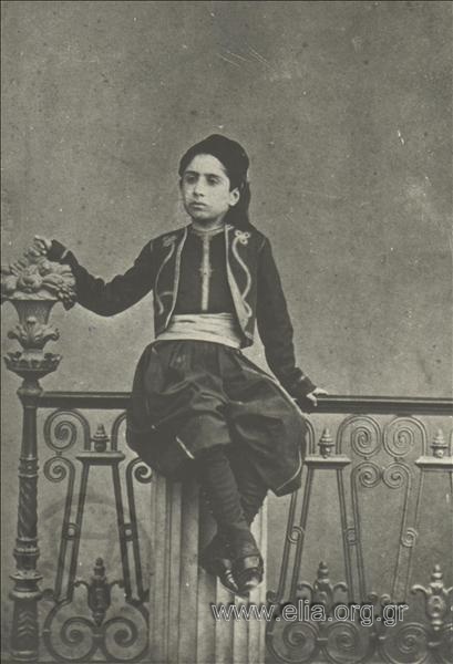 Ο Jean Moreas (1856-1910) σε ηλικία 12 ετών με στολή zouave.