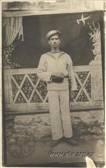 Aristidis Rotas in a sailor's uniform