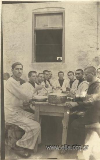 Aristidis Rotas at a mess hall in the Naval Academy