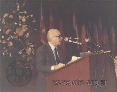 Antonis Samarakis (1919-2003) taking the floor