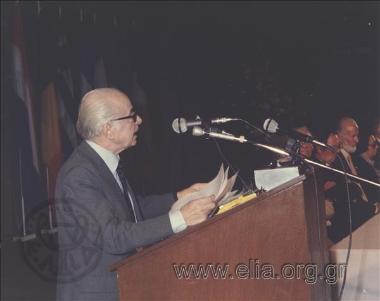 Antonis Samarakis (1919-2003) taking the floor