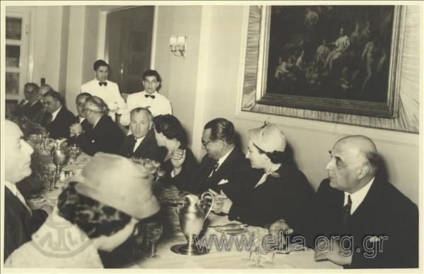 Giorgos Seferis at a formal dinner in the presence of Minister  Grigoris Kasimatis