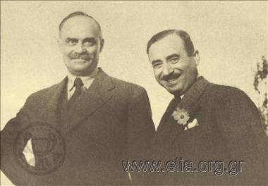 Ο Νικόλαος Πλαστήρας με άγνωστο άνδρα.