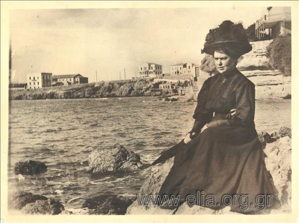 Portrait of a lady by the sea in Faliron.
