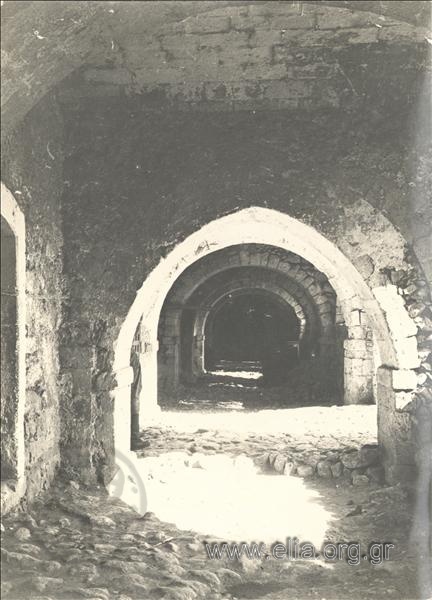 Arch over a corridor at the Arkadi Monastery.