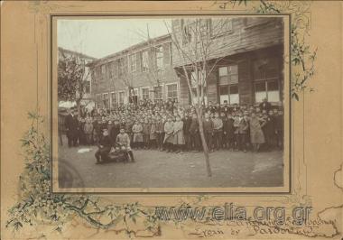 Group portrait of students and teachers of the Rhaidestos Greek  School for boys.