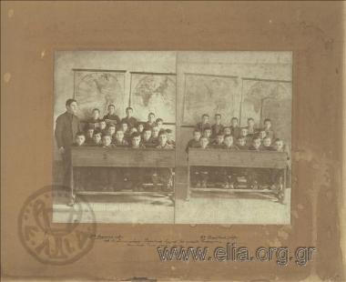 Group portrait of students of the 3rd and 2nd class of an Elementary School.