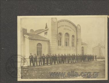 Shooting lesson at the garden of the Belleneios Shooting School