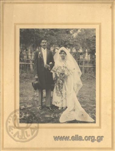 Portrait of native newlyweds.