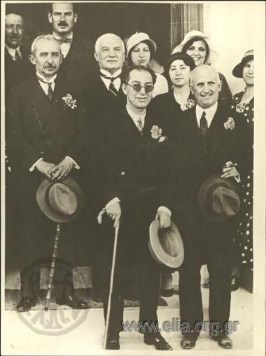 Ismet Inonou, Themistoklis Sofoulis (Speaker of the Parliament), Rousdi Pasha (Turkish Foreign Minister ) and Alexandros Papanastasiou during a visit of Turkish politicians