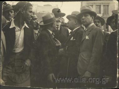 Georgios Kafadaris talking with politicians (?)