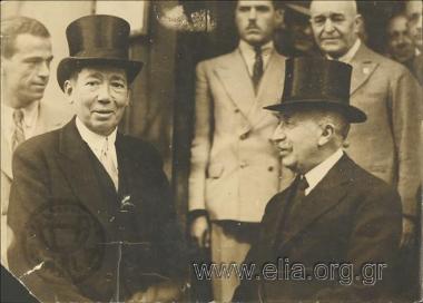 Prime Minister  Panagis Tsaldaris with Roumanian Minister of Foreign Affairs N. Titulesco(?)