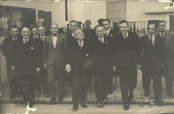 Ioannis Metaxas with club (?) members