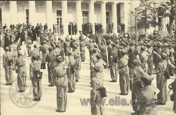 Gathering of fascist sappers.