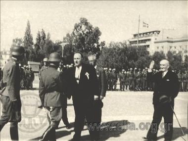 Mayor of Athens Georgatos on the ceremony for the withdrawal of the German occupation forces from Athens, October